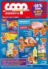 COOP Jednota leták - 3. 9. - 9. 9. 2026, 1.strana